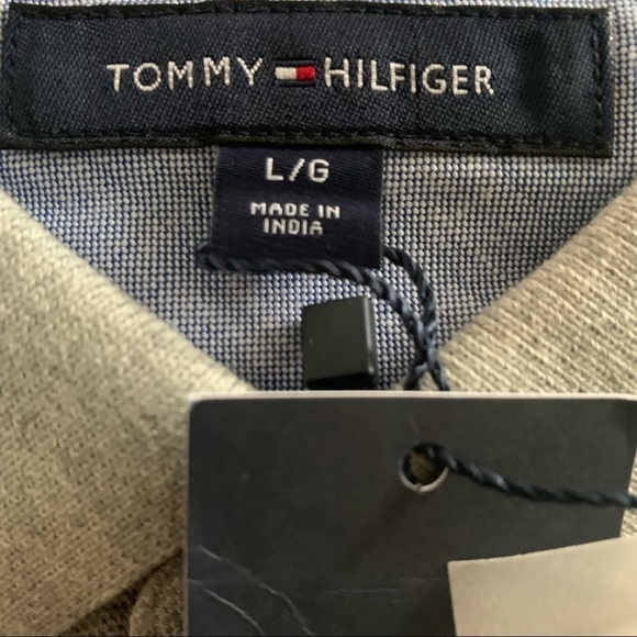 Tommy Hilfiger NWT  Gray Polo Waist Rise Hip Inseam/ Red White Blue Trim Large - Picture 13 of 15